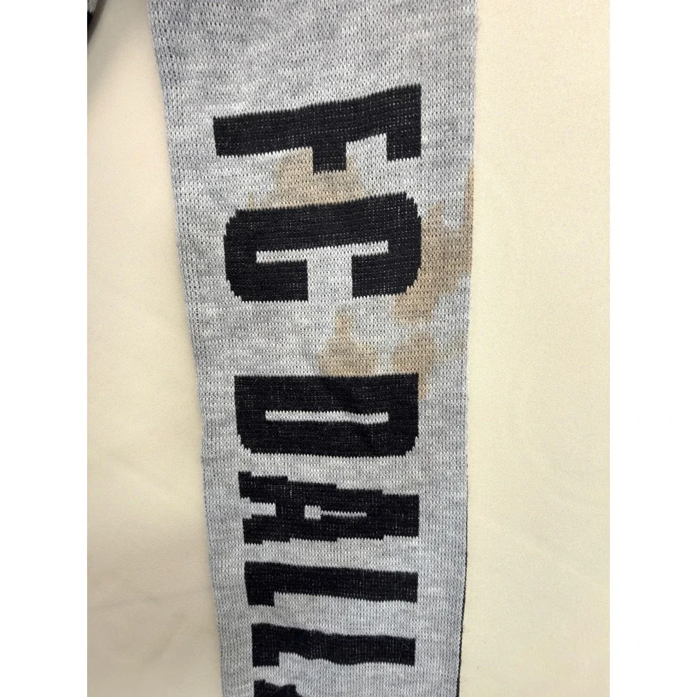 Ruffneck FC Dallas Scarf Unisex OSFA MLS Soccer Knit Black Grey Logo Fringe New